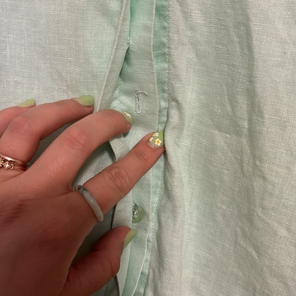 For Cynthia mint linen blouse - Picture 6 of 7